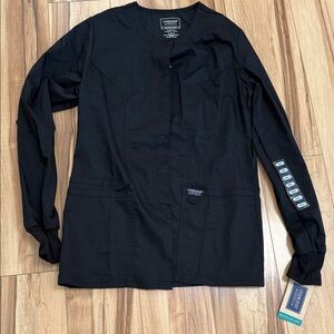 Cherokee Black Long Sleeve Scrub Top jacket
